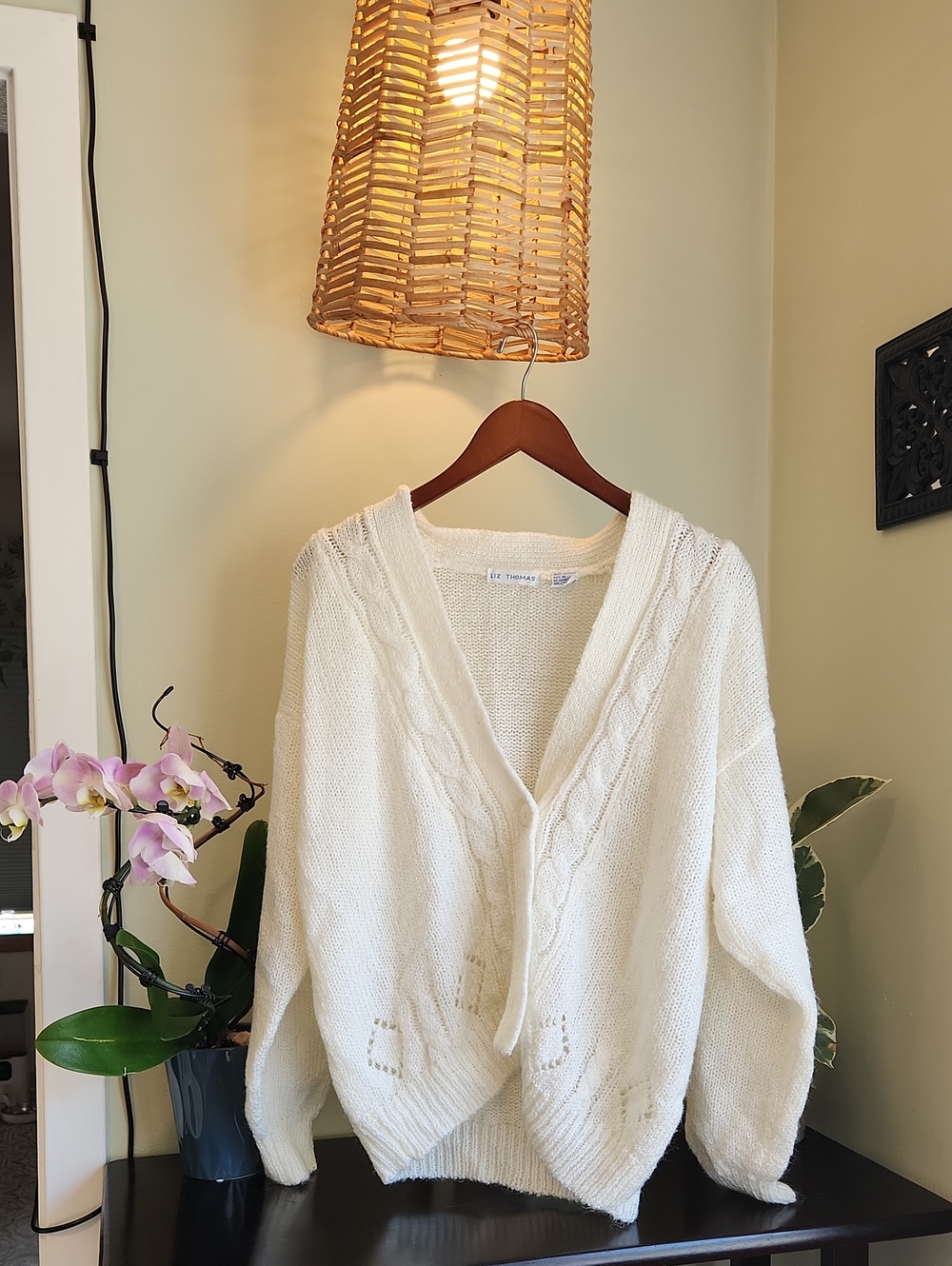 Cozy Cream Cable Knit Women's Cardigan Sweater